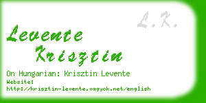 levente krisztin business card